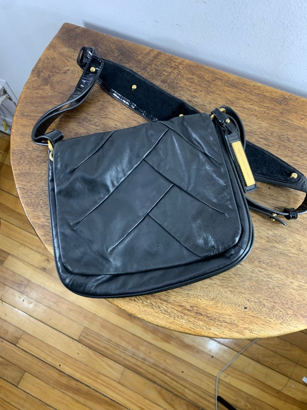 Marc by marc Jacobs black leather patchwork shoulder crossbody bag